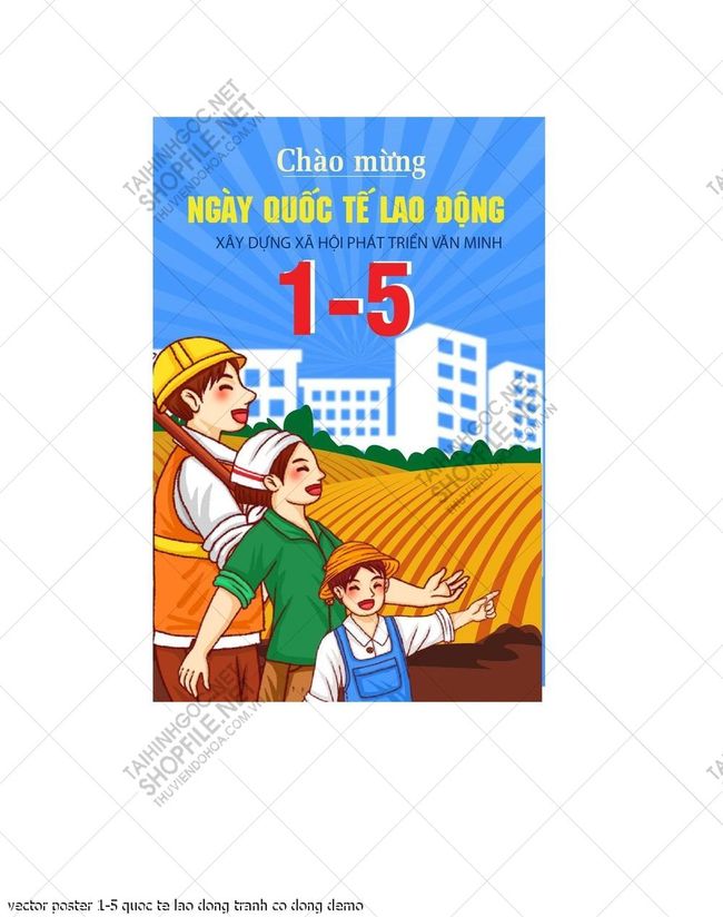 vector poster 1-5 quoc te lao dong tranh co dong